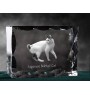 Japanese Bobtail Cat - crystal with a cat picture, glass statuette with a picture, unique frame with a picture from Art-Dog brand