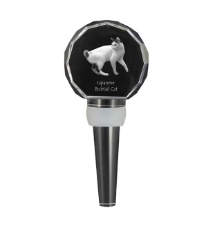 Chat japonais Bobtail - Bouchon de bouteille en cristal avec chat, bouchon de vin unique avec photo, cadeau personnalisé pour sommelier par la marque Art-Dog