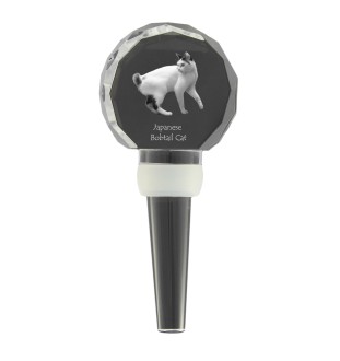 Chat japonais Bobtail - Bouchon de bouteille en cristal avec chat, bouchon de vin unique avec photo, cadeau personnalisé pour sommelier par la marque Art-Dog