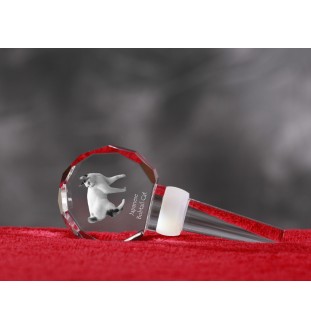 Japanese Bobtail Cat - Crystal bottle stopper with cat, unique wine stopper with photo, personalised gift for sommelier by Art-Dog brand