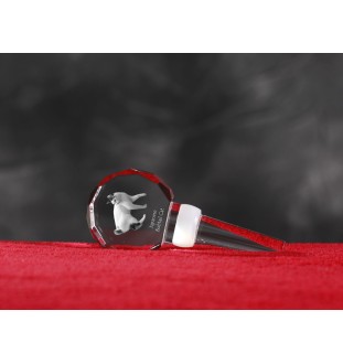 Japanese Bobtail Cat - Crystal bottle stopper with cat, unique wine stopper with photo, personalised gift for sommelier by Art-Dog brand