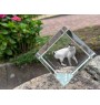 Chat japonais Bobtail - un cube en cristal avec une photo de chat, une photo de cheval dans le cristal, un presse-papiers cubique de la marque Art-Dog