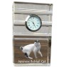 Chat japonais Bobtail - une horloge en verre avec une photo, une photo de chat dans un cristal, une horloge de bureau personnalisée de la marque Art-Dog