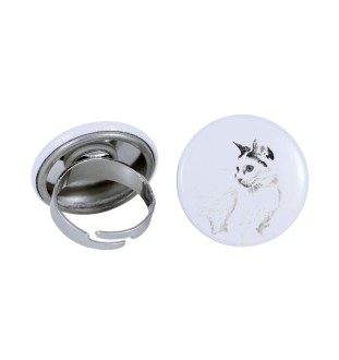 Chat japonais Bobtail - une bague unique, faite à la main, bijoux pour femmes de la marque Art-Dog