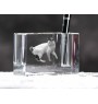 Japanese Bobtail Cat - Pen stand, crystal organiser with cat photo, unique desk decoration by Art-Dog brand