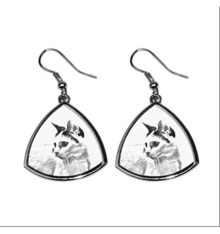 Japanische Bobtail Katze - Katzenohrringe, hängende Ohrringe mit Bild, personalisierter Schmuck mit dem Aufdruck der Marke Art-Dog