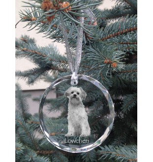 Petit chien lion - boule de Noël en cristal avec une photo, photo de chien dans le cristal, décoration personnalisée pour sapin de Noël de la marque Art-Dog