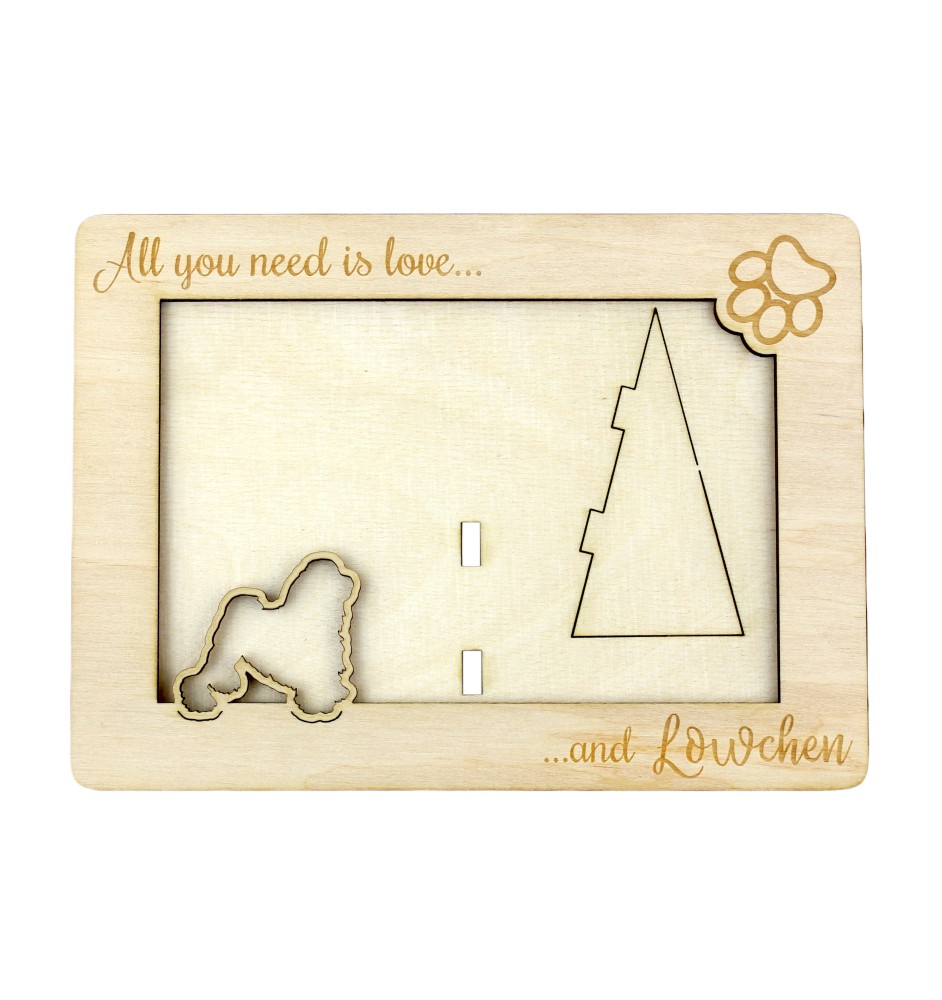 Löwchen - Fotorahmen, gravierter Holzrahmen, ein schönes Gadget für den Hundeliebhaber von Art-Dog