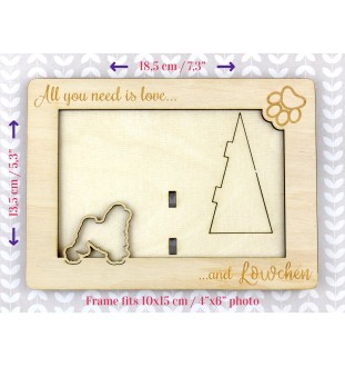 Löwchen - Fotorahmen, gravierter Holzrahmen, ein schönes Gadget für den Hundeliebhaber von Art-Dog