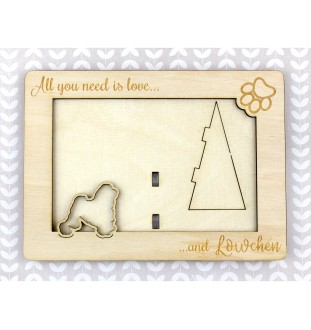 Petit chien lion - Cadre photo, cadre en bois gravé, un joli gadget pour l'amoureux des chiens par Art-Dog