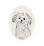 Lowchen, Little Lion Dog - commemorative plaque with a photo of a dog, tombstone with a print, personalized oval plaque from the Art-Dog brand