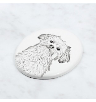Petit chien lion - une plaque commémorative avec une photo de chien, une plaque funéraire avec une impression, une plaque ovale personnalisée de la marque Art-Dog
