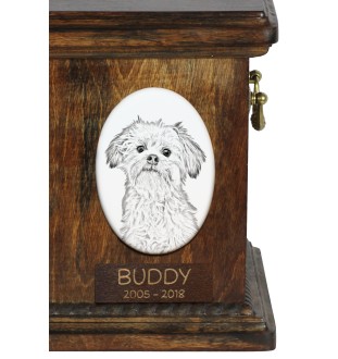 Petit chien lion - une plaque commémorative avec une photo de chien, une plaque funéraire avec une impression, une plaque ovale personnalisée de la marque Art-Dog