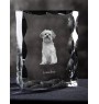 Lowchen, Little Lion Dog - crystal with a picture of a dog, glass statuette with a picture, unique frame with a picture from Art-Dog brand