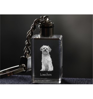 Lowchen, Little Lion Dog - Crystal key ring with dog photo, illuminated key ring, unique gift by Art-Dog brand
