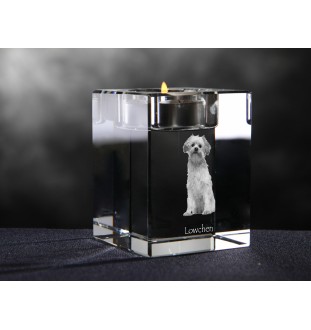 Löwchen - Kerzenhalter mit Hundefoto, Teelichthalter aus Kristall, personalisiertes Geschenk der Marke Art-Dog