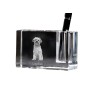Löwchen - Stifthalter, Kristallorganizer mit Hundefoto, einzigartige Schreibtischdekoration der Marke Art-Dog