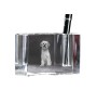 Petit chien lion - Porte-stylos, organiseur en cristal avec photo de chien, décoration de bureau unique par la marque Art-Dog