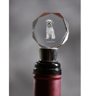 Petit chien lion - Bouchon de bouteille, bouchon de vin en cristal avec photo, cadeau personnalisé pour barman par la marque Art-Dog