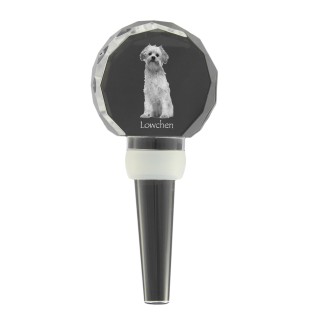 Petit chien lion - Bouchon de bouteille en cristal, bouchon de vin unique avec photo, cadeau personnalisé pour sommelier par la marque Art-Dog