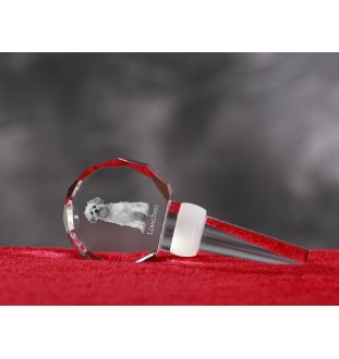 Lowchen, Little Lion Dog - Crystal bottle stopper, unique wine stopper with photo, personalised gift for sommelier by Art-Dog brand
