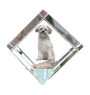 Petit chien lion - un cube de cristal avec une photo, une photo de cheval dans le cristal, un presse-papiers cubique de la marque Art-Dog