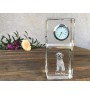 Lowchen, Little Lion Dog - crystal clock with a photo, a photo of a dog in crystal, personalized desk clock by Art-Dog brand