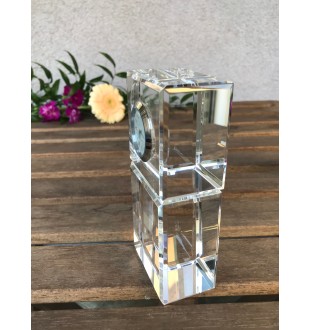Lowchen, Little Lion Dog - crystal clock with a photo, a photo of a dog in crystal, personalized desk clock by Art-Dog brand