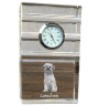 Petit chien lion - une horloge en verre avec une photo, une photo de chien dans un cristal, une horloge de bureau personnalisée de la marque Art-Dog