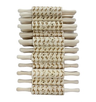 Lowchen, Little Lion Dog - patterned rolling pin with a dog, rolling pin for dough and ceramics, a gift for a pastry chef from the Art-Dog brand