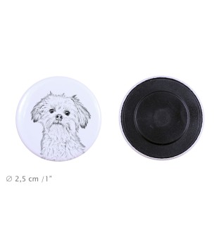 Petit chien lion - aimant avec un œil de chien, exceptionnellement léger, aimant puissant, produit fabriqué à la main par la marque Art-Dog