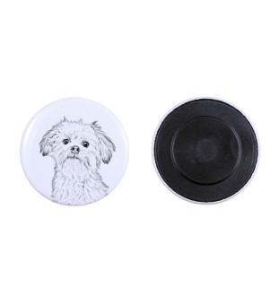 Petit chien lion - aimant avec un œil de chien, exceptionnellement léger, aimant puissant, produit fabriqué à la main par la marque Art-Dog