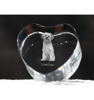 Petit chien lion - une photo de chien dans un cristal, un cœur en cristal, un cadre photo exceptionnel de la marque Art-Dog