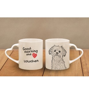 Lowchen, Little Lion Dog - cup with a dog, adorable cup with a heart-shaped handle, universal gift from the Art-Dog brand