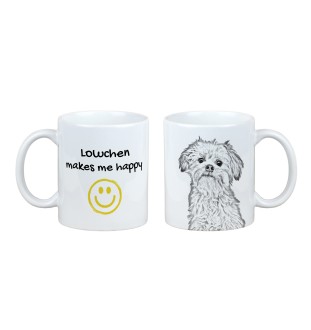 Löwchen - Tasse mit Hund, fröhliche Tasse für Hundeliebhaber, personalisiertes Geschenk der Marke Art-Dog