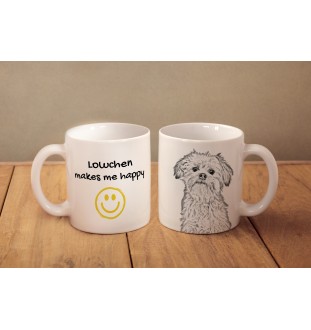 Löwchen - Tasse mit Hund, fröhliche Tasse für Hundeliebhaber, personalisiertes Geschenk der Marke Art-Dog