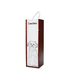 Lowchen, Little Lion Dog - wine box with a dog, alcohol box with graphics, personalized gift box from the Art-Dog brand