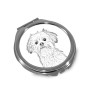 Löwchen - Taschenspiegel mit Hund, personalisierter Taschenspiegel, kompakter Spiegel mit Art-Dog-Logo