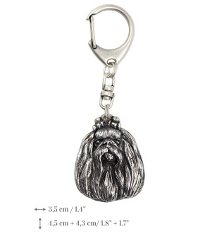 Bichon maltais, Maltese - Porte-clés argenté avec chien, décoration de sac à main, pendentif de sac à dos par la marque Art-Dog