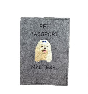Maltese - Dog passport case, document case, gift for the traveller from the Art-Dog brand