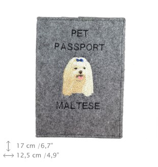 Maltese - Dog passport case, document case, gift for the traveller from the Art-Dog brand