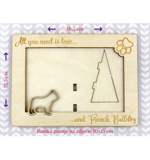 Bichon maltais, Maltese - Cadre photo, cadre en bois gravé, un joli gadget pour l'amoureux des chiens par Art-Dog