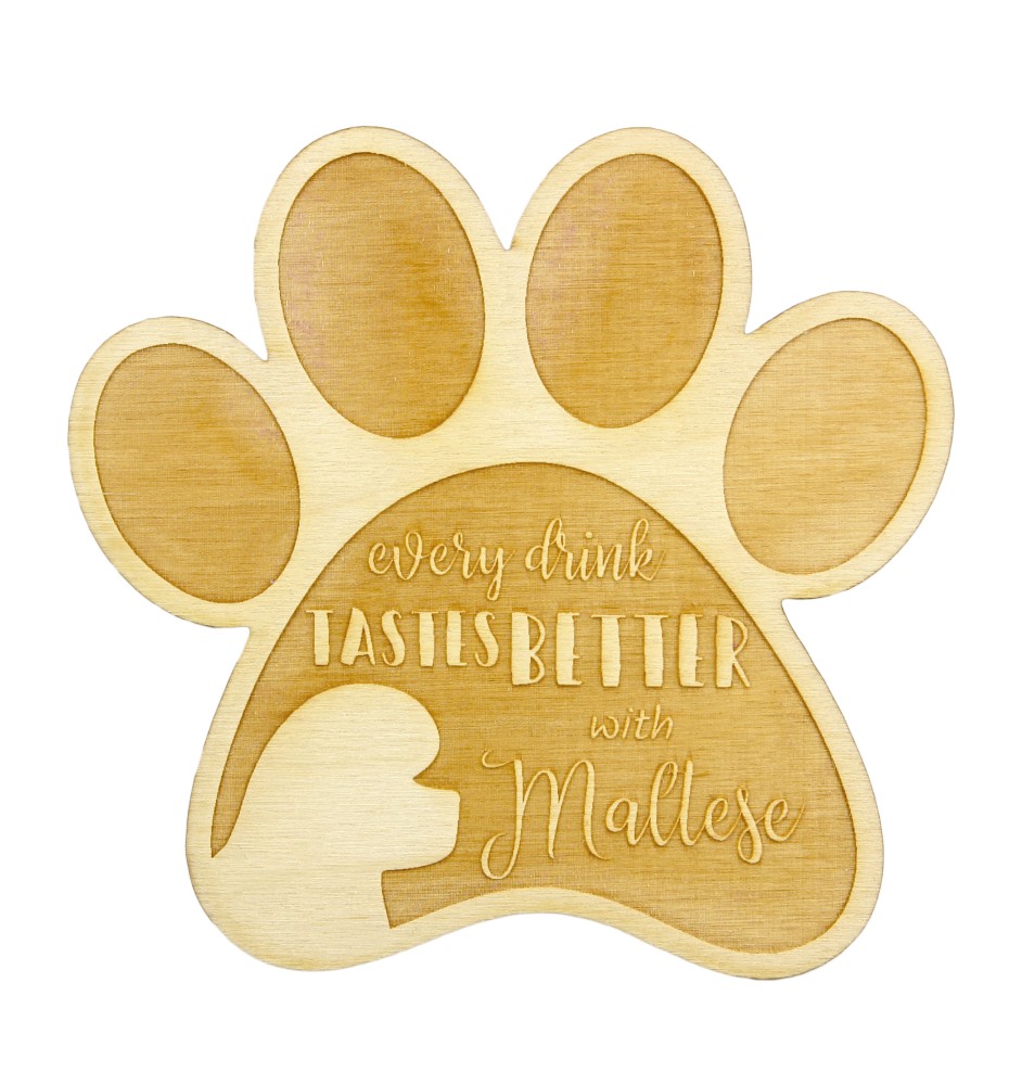 Malteser - Tasse Untersetzer, graviert Untersetzer mit Hund, Geschenk für Hundeliebhaber von Art-Dog Marke