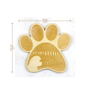 Bichon maltais, Maltese - Sous-verre mug, sous-verre gravé avec chien, cadeau pour amoureux des chiens par la marque Art-Dog