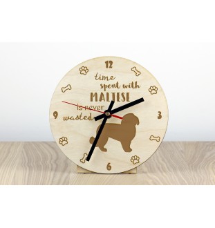 Malteser - Uhr mit Hund, Holzuhr mit Gravur, personalisierte Uhr von Art-Dog