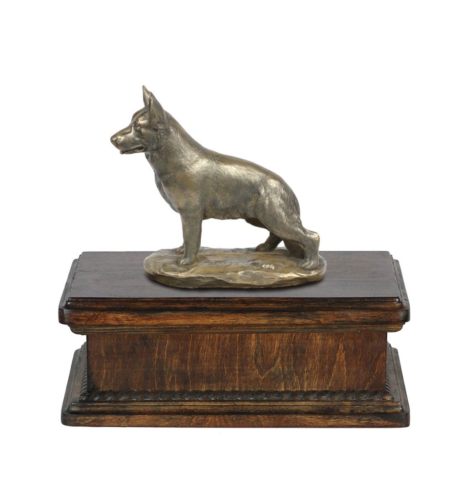 Maltese - urn for dog ashes, classic urn with a statuette, elegant urn with a dog by Art-Dog brand