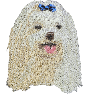 Malteser - Hund geformtes Aufnäher, besticktes Patch, einzigartiges Dekor für den Rucksack der Marke Art-Dog