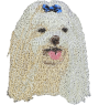 Bichon maltais, Maltese - écusson en forme de chien, patch brodé, décoration unique pour sac à dos de la marque Art-Dog
