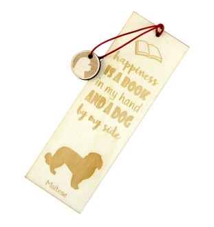 Bichon maltais, Maltese - marque-page pour livre avec chien, marque-page personnalisé, accessoire canin pour les lecteurs de la marque Art-Dog