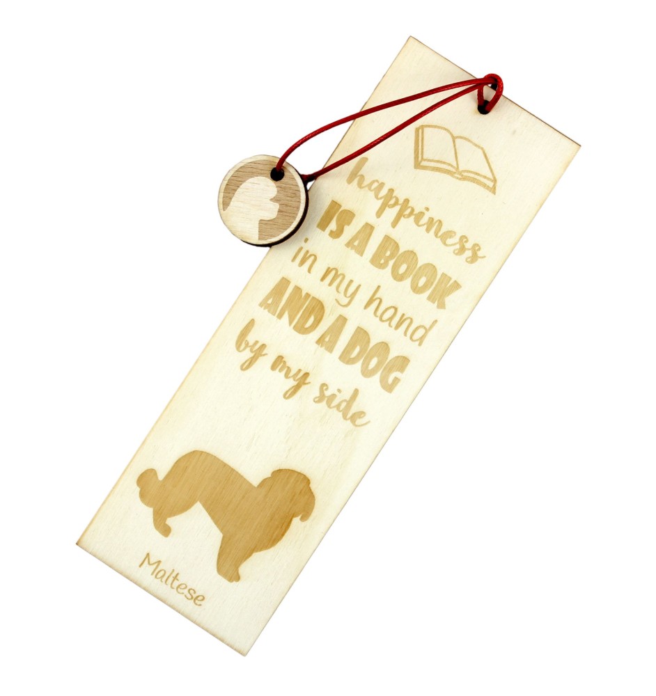 Maltese - dog bookmark, personalized bookmark, dog gadget for Art-Dog brand readers